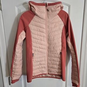 Columbia Omni-Heat Hybrid Quilted Jacket Women's Medium Pink Two Tone Puffer